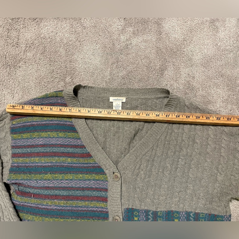 Sundance Wool Blend Cardigan Patchwork Womens Lar… - image 8
